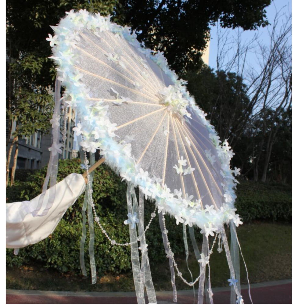 Smart Garden Umbrella - Hanfu Fiore Impermeabile Spiaggia In Pizzo