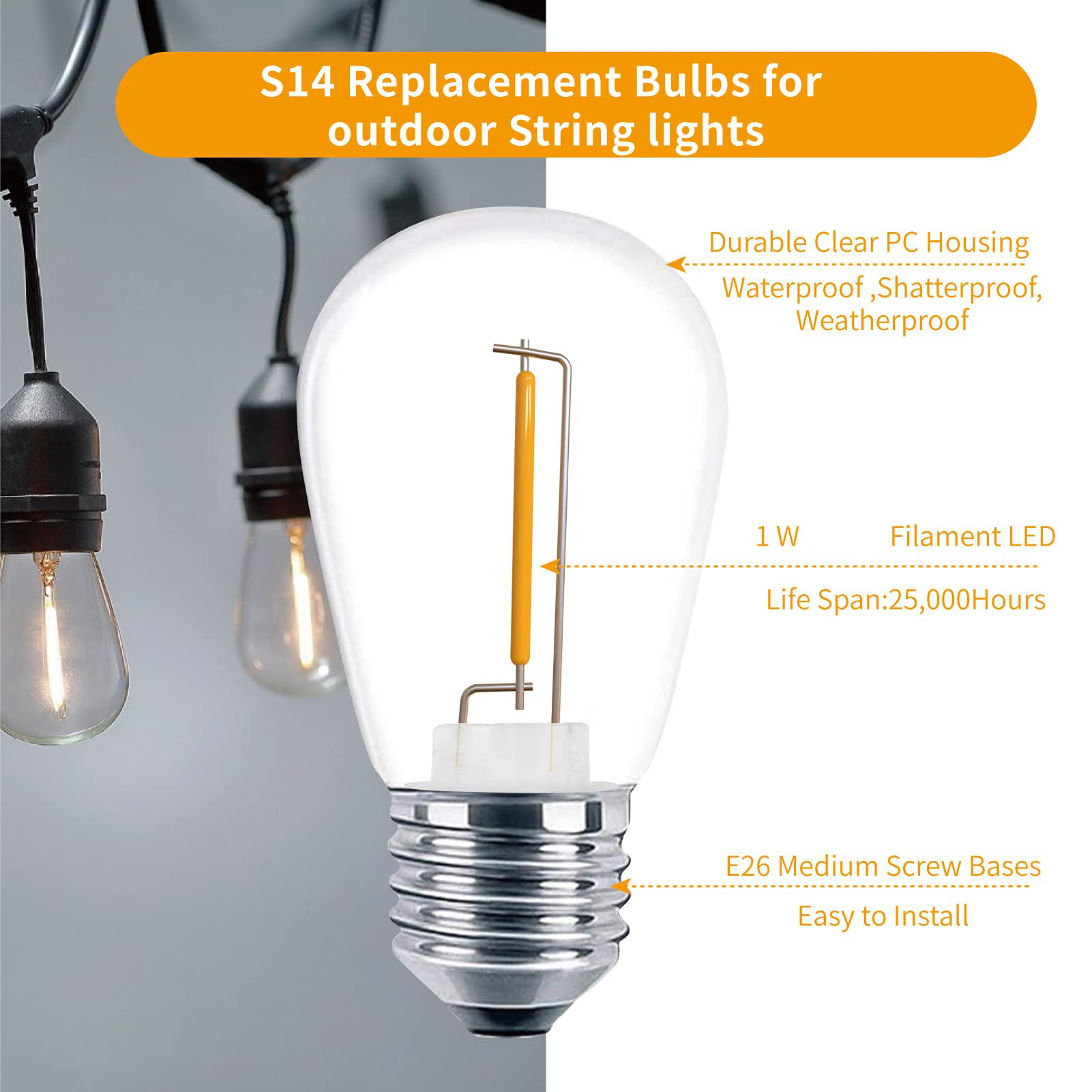 Lampadine di ricambio LED S14  - Smart Garden Umbrella recensione e prezzo